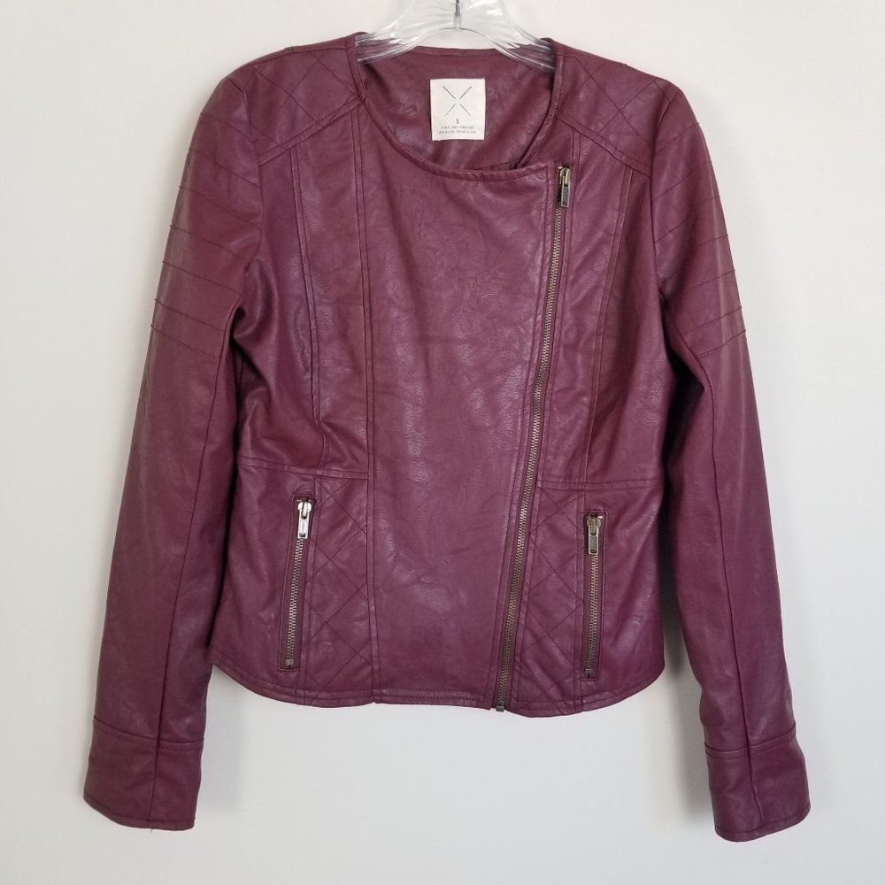 EUC Pins & Needles Faux Leather Moto Jacket Small